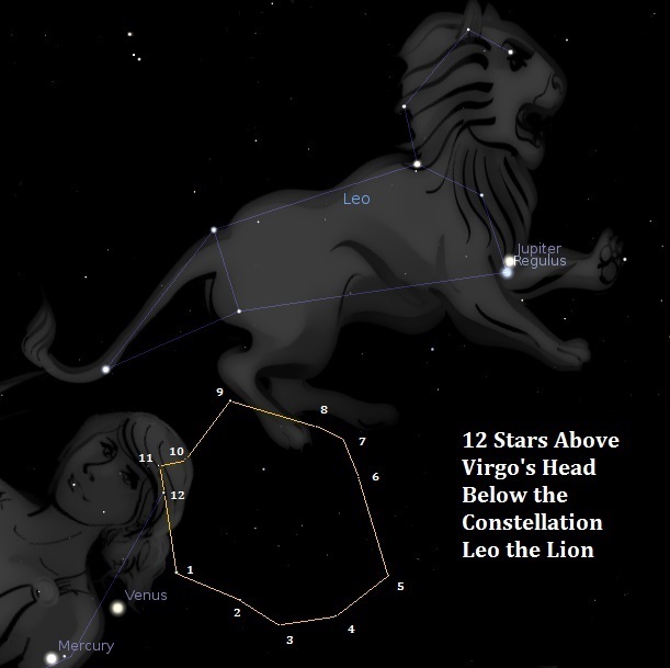 12 stars above Virgo's head