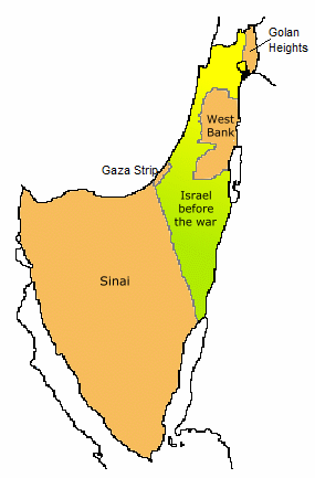 Territory Won by Israel after Six-Day War 1967